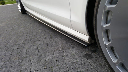 Seitenschweller Ansatz für Audi S6 / A6 S-Line C7  schwarz Hochglanz