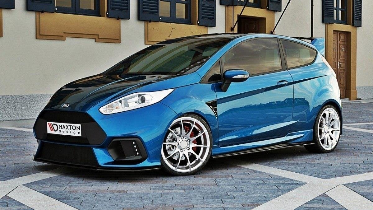 Front Ansatz für (Focus RS Look Stoßstange) Ford Fiesta Mk7 FL  Carbon Look
