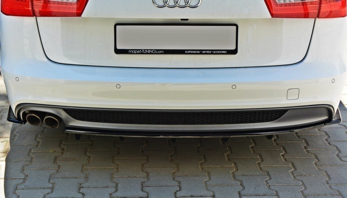 Heck Ansatz Einsatz Spoiler Tuning Diffusor für Audi A6 4G C7 S-Line HA176