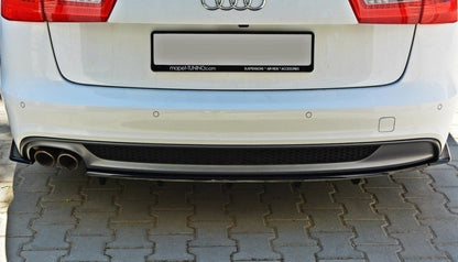Mittlerer Diffusor Heck Ansatz für A6 C7 S-LINE AVANT schwarz Hochglanz