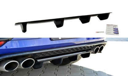 Mittlerer Diffusor Heck Ansatz für VW GOLF 7 R Facelift Carbon Look