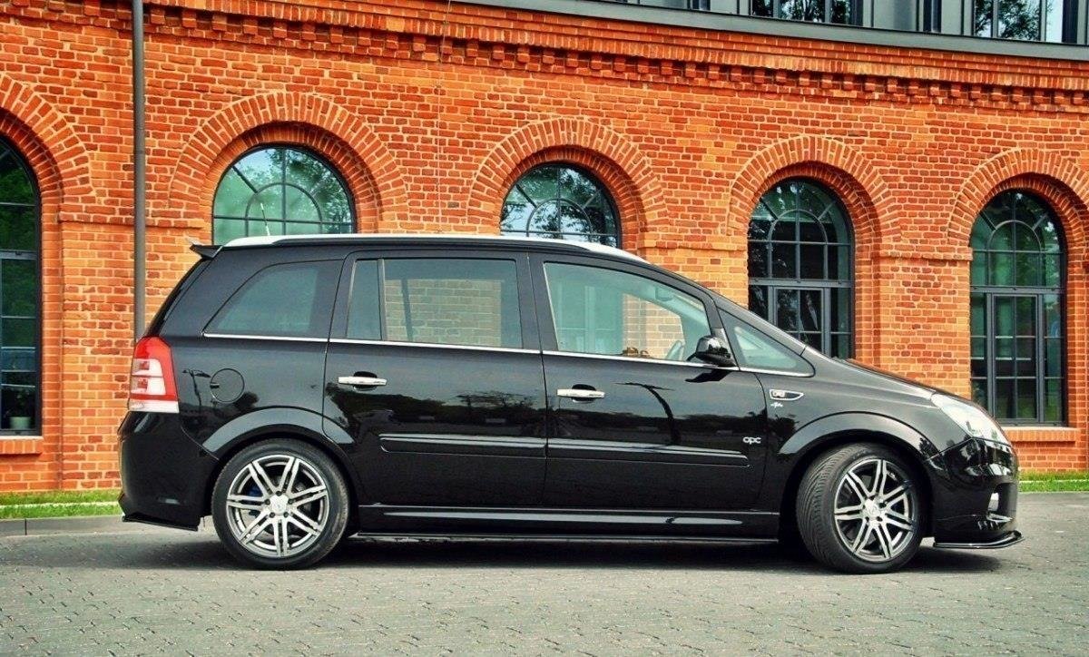 Seitenschweller Ansatz für OPEL ZAFIRA B OPC schwarz Hochglanz