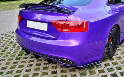 Diffusor Heck Ansatz für Audi RS5 Mk1 8T Facelift schwarz Hochglanz