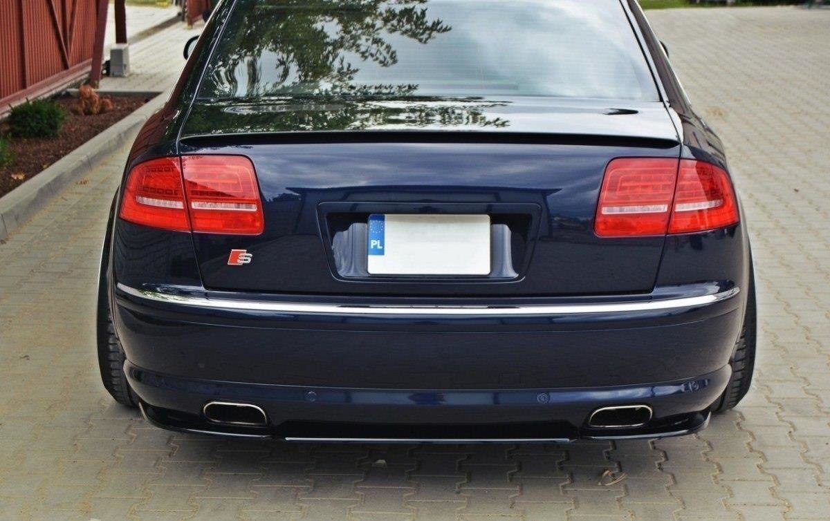 Heck Ansatz Flaps Diffusor für AUDI S8 D3 schwarz Hochglanz