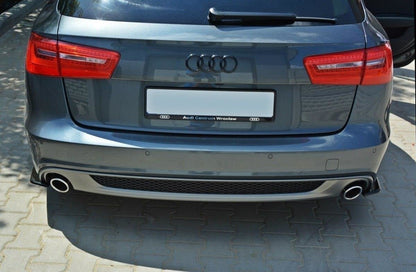 Heck Ansatz Flaps Diffusor für AUDI A6 C7 S-LINE AVANT schwarz matt