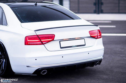 Heck Ansatz Flaps Diffusor für Audi A8 D4 schwarz Hochglanz