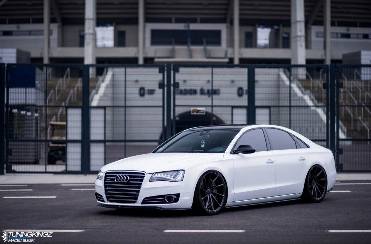 Seitenschweller Ansatz für Audi A8 D4 schwarz matt