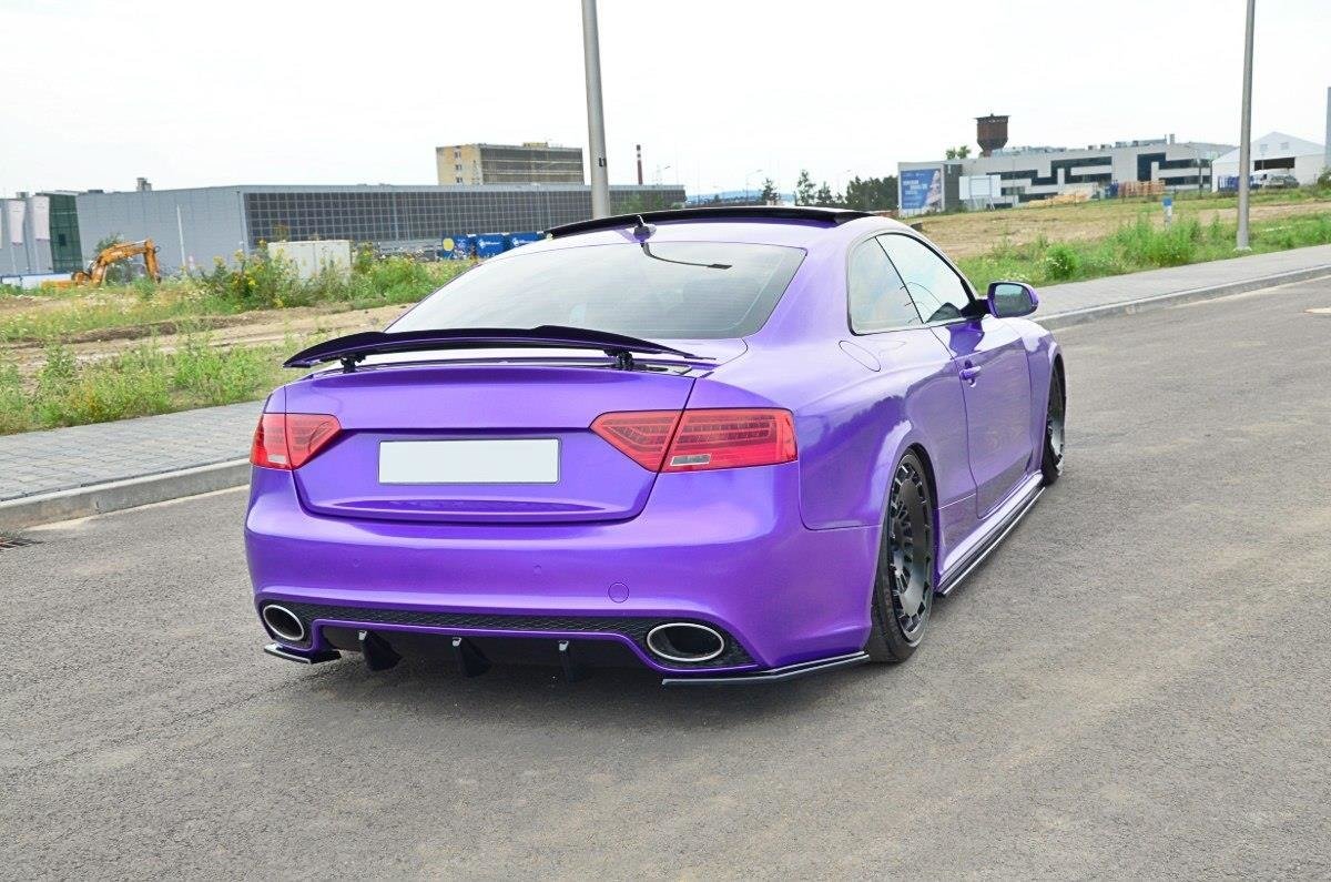 Heck Ansatz Flaps Diffusor für Audi RS5 Mk1 8T Facelift Carbon Look