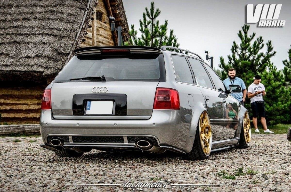 Heck Ansatz Flaps Diffusor für AUDI RS6 C5 AVANT schwarz matt