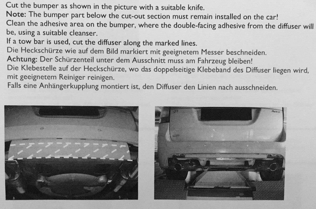 Diffusor Heck Ansatz für Saab 9-3 Aero Mk2 Facelift schwarz matt
