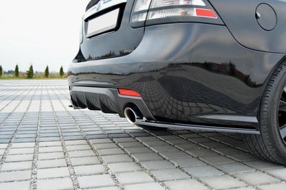 Heck Ansatz Flaps Diffusor für Saab 9-3 Aero Mk2 Facelift schwarz matt