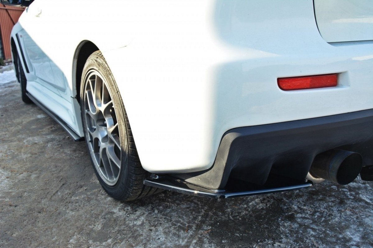 Heck Ansatz Flaps Diffusor für Mitsubishi Lancer Evo X Carbon Look