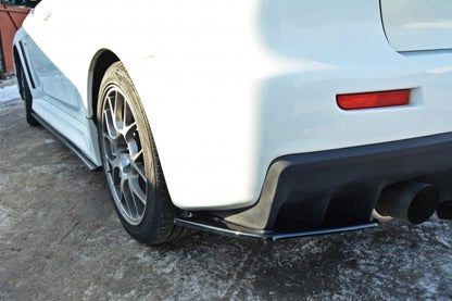 Heck Ansatz Flaps Diffusor für Mitsubishi Lancer Evo X Carbon Look