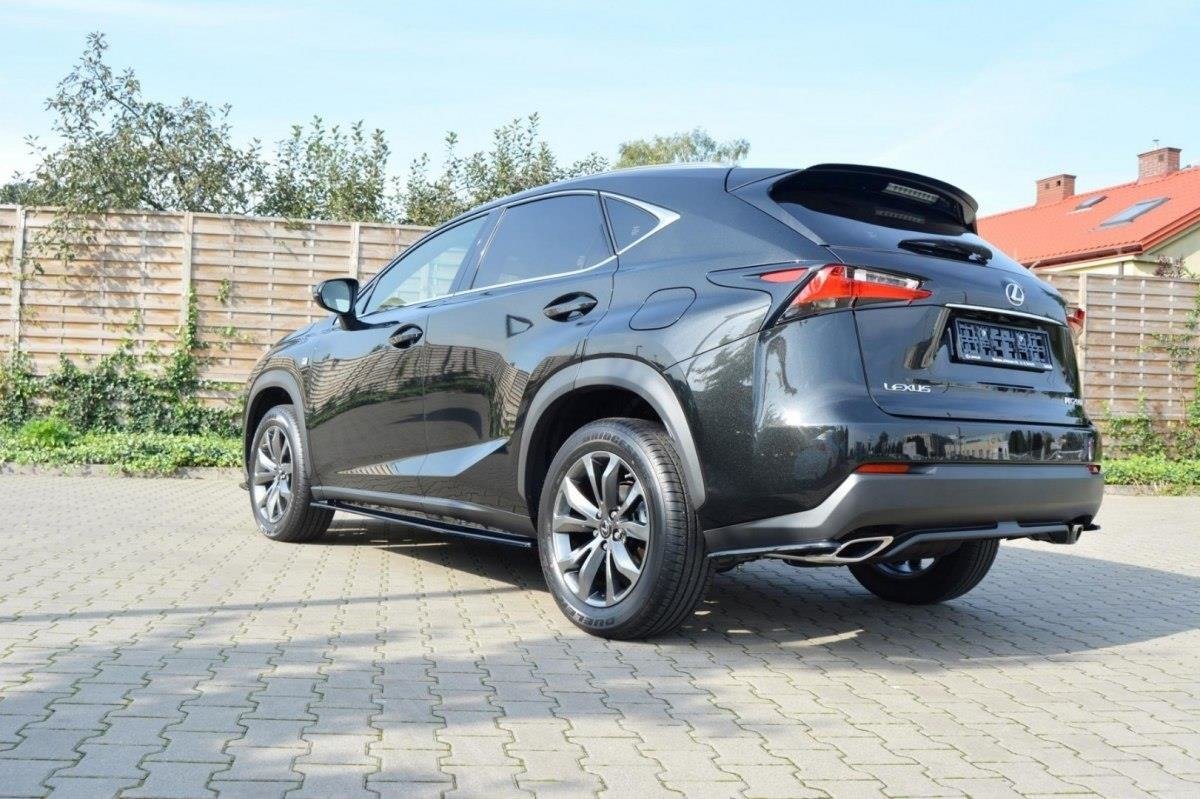 Heck Ansatz Flaps Diffusor für Lexus NX Mk1 T schwarz matt