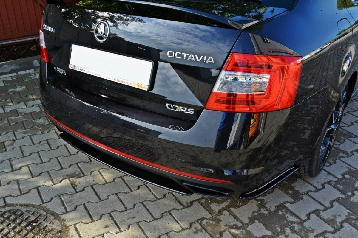 Heck Ansatz Flaps Diffusor für SKODA OCTAVIA III RS PREFACE/FACELIFT schwarz matt
