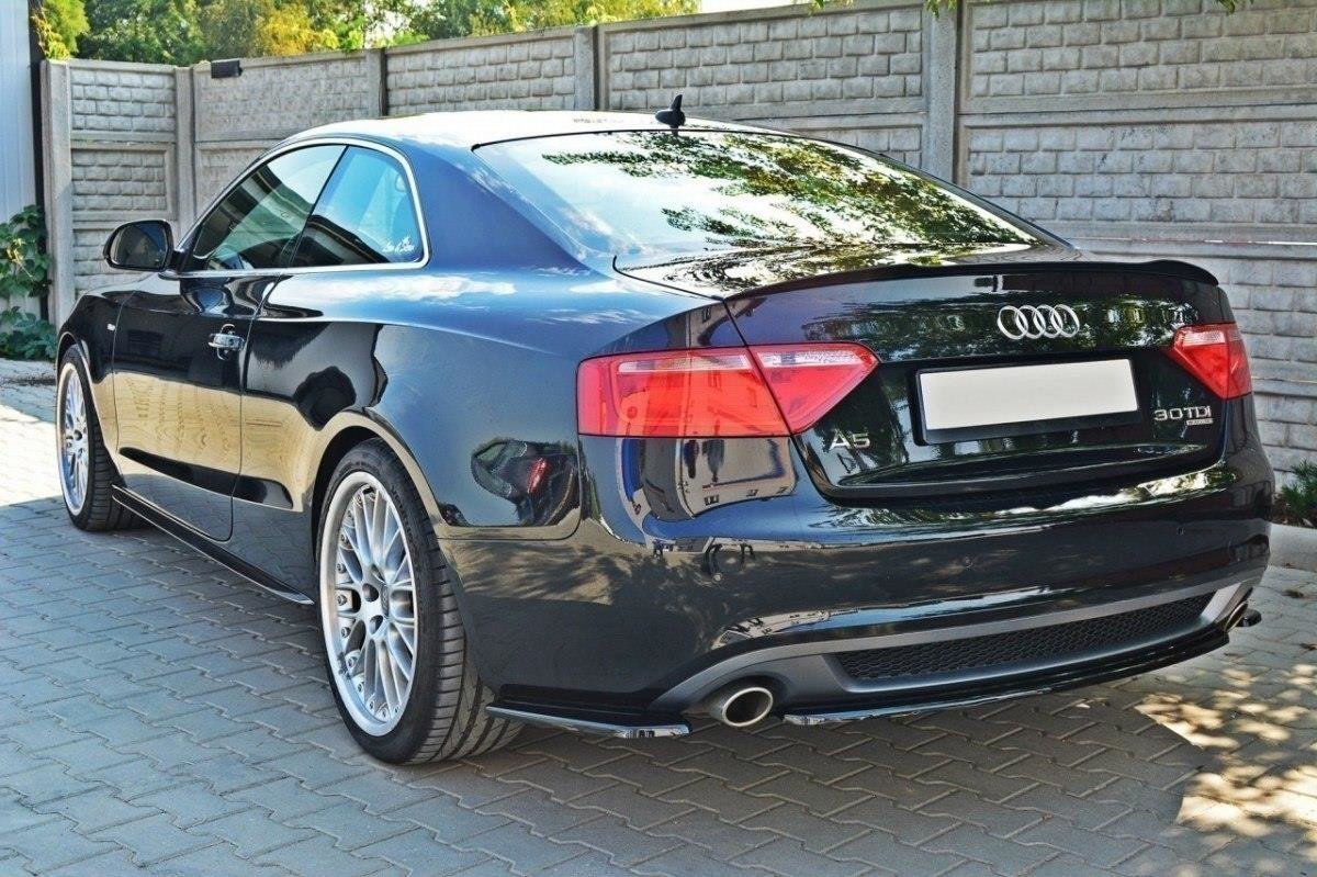 Heck Ansatz Flaps Diffusor für Audi A5 S-Line 8T Coupe schwarz matt