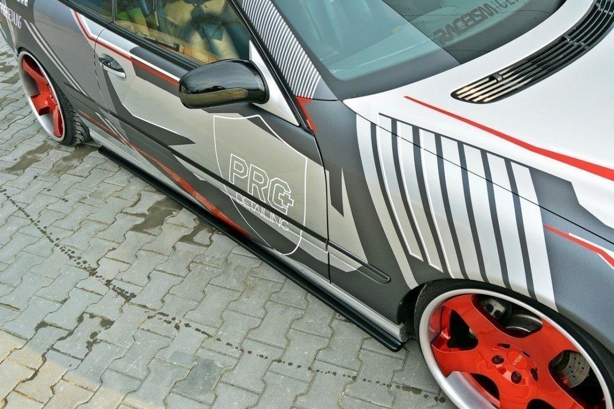 Seitenschweller Ansatz für MERCEDES CL-KLASSE C215 schwarz Hochglanz