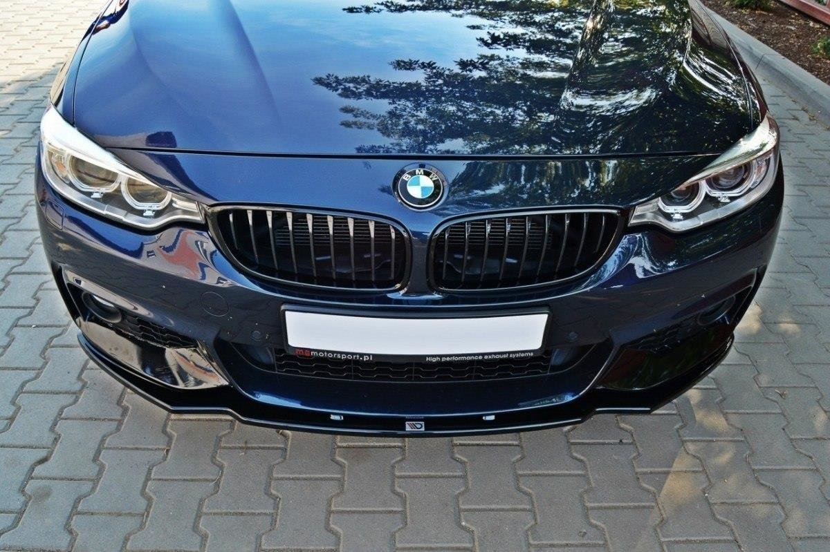 Front Ansatz für v.1 BMW 4er F32 M Paket schwarz Hochglanz