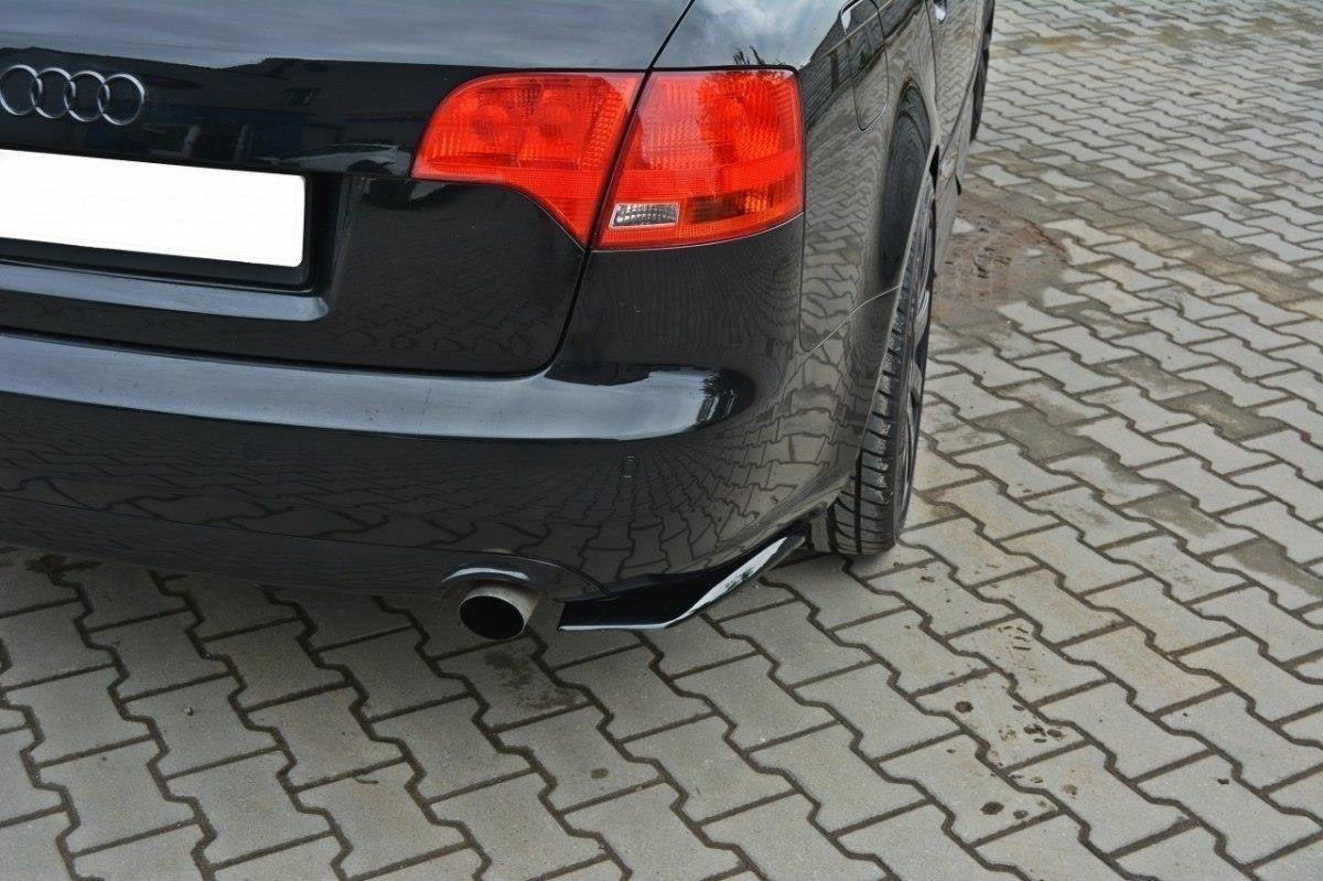Heck Ansatz Flaps Diffusor für AUDI A4 B7 Carbon Look
