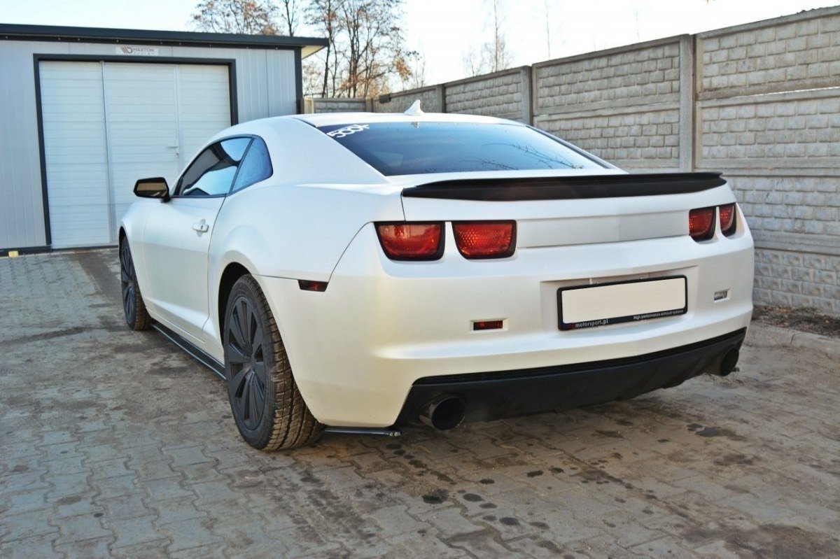 Heck Ansatz Flaps Diffusor für Chevrolet Camaro V SS - US, EU Version vor Facelift schwarz matt