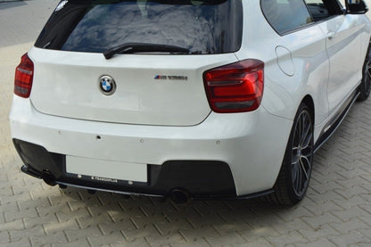Mittlerer Diffusor Heck Ansatz für BMW 1er F20/F21 M-Power im DTM LOOK schwarz Hochglanz