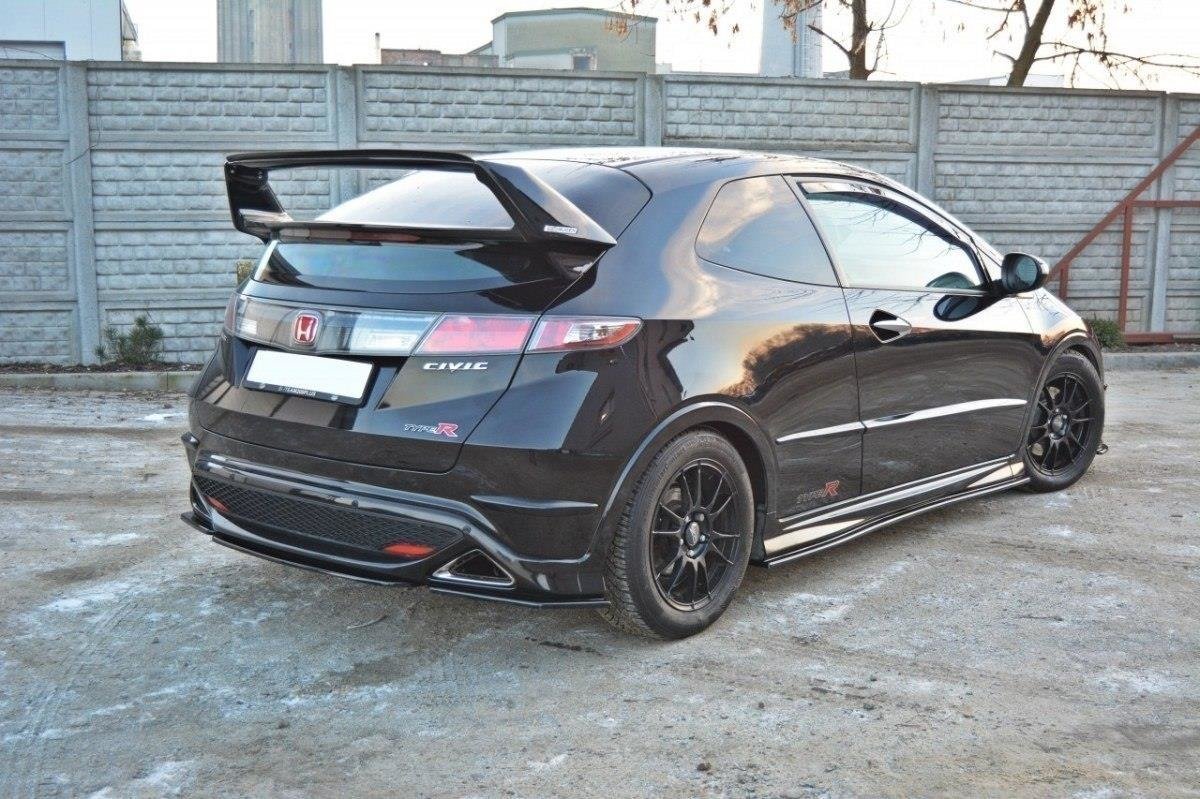 Mittlerer Diffusor Heck Ansatz für HONDA CIVIC VIII TYPE S/R  Carbon Look
