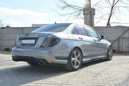Heck Ansatz Flaps Diffusor für Mercedes C W204 63 AMG/AMG-Line schwarz Hochglanz