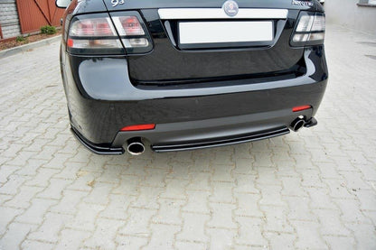 Mittlerer Diffusor Heck Ansatz für Saab 9-3 Aero Mk2 Facelift schwarz matt