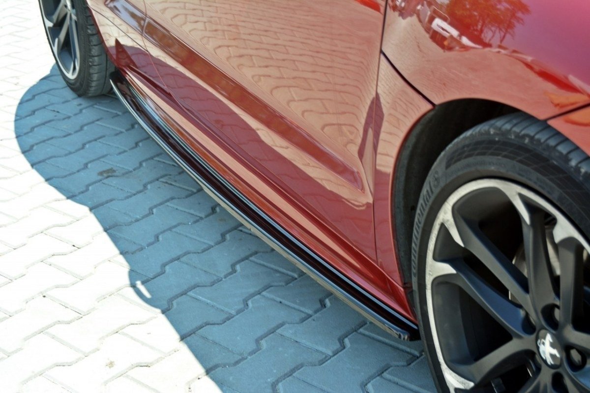 Seitenschweller Ansatz für PEUGEOT RCZ schwarz Hochglanz