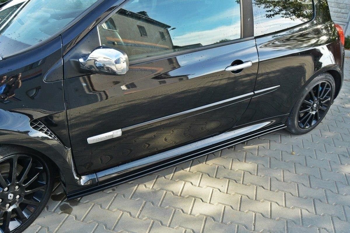 Seitenschweller Ansatz für RENAULT CLIO MK3 RS schwarz Hochglanz