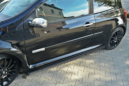 Seitenschweller Ansatz für RENAULT CLIO MK3 RS schwarz Hochglanz