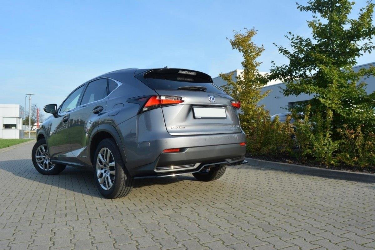 Mittlerer Diffusor Heck Ansatz für Lexus NX Mk1 H DTM LOOK schwarz Hochglanz