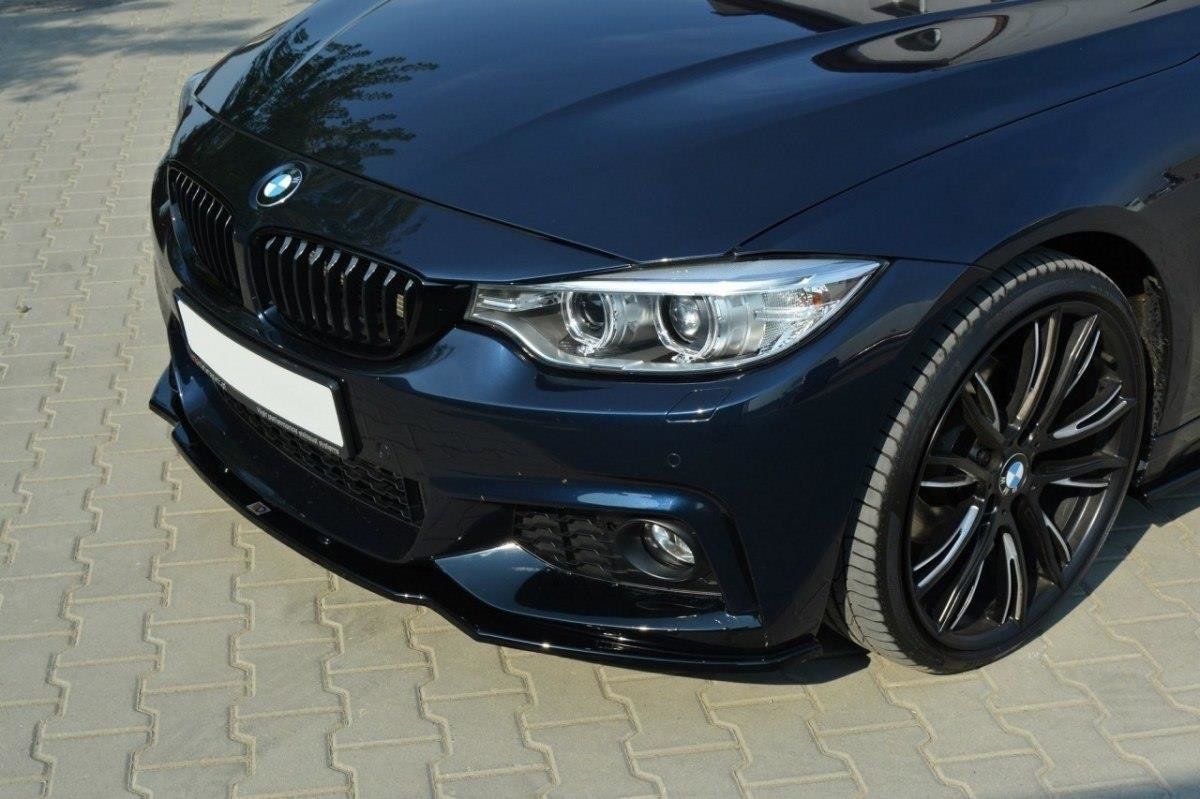 Front Ansatz für v.1 BMW 4er F32 M Paket schwarz Hochglanz