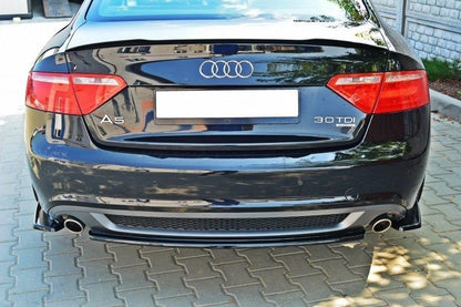 Heck Ansatz Flaps Diffusor für AUDI A5 S-LINE schwarz Hochglanz