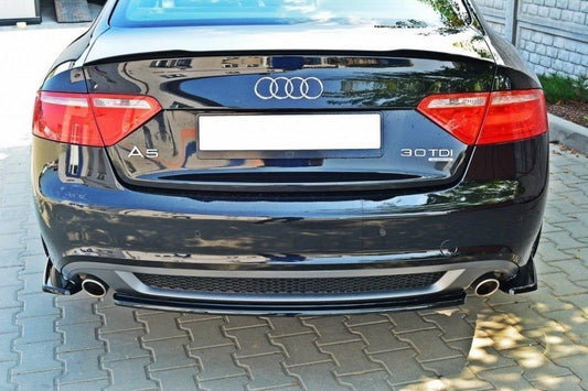 Heck Ansatz Flaps Diffusor für AUDI A5 S-LINE schwarz Hochglanz