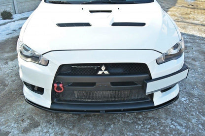 Front Ansatz V.2 für Mitsubishi Lancer Evo X schwarz Hochglanz