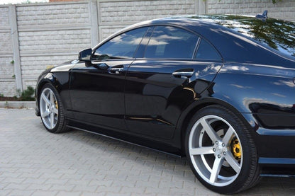 Seitenschweller Ansatz für MERCEDES CLS C218 AMG LINE schwarz Hochglanz