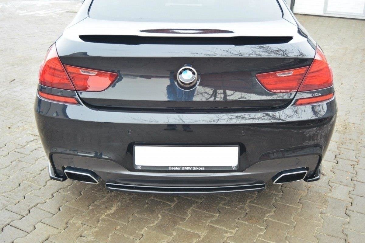 Heck Ansatz Flaps Diffusor für BMW 6er Gran Coupé M Paket Carbon Look