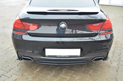 Heck Ansatz Flaps Diffusor für BMW 6er Gran Coupé M Paket Carbon Look