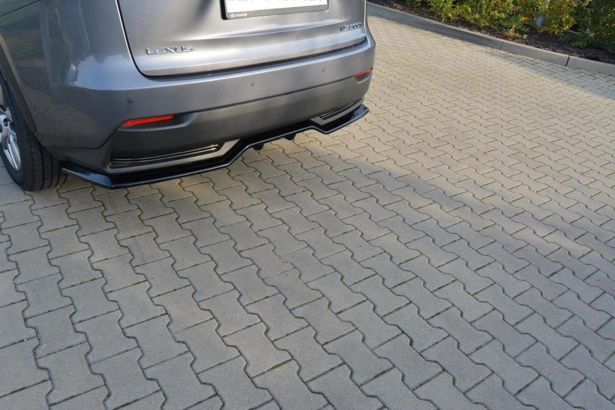 Mittlerer Diffusor Heck Ansatz für Lexus NX Mk1 H DTM LOOK schwarz Hochglanz