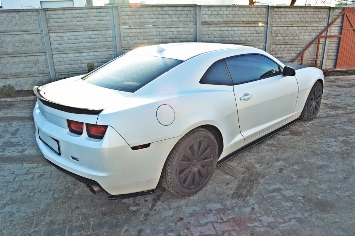 Heck Ansatz Flaps Diffusor für Chevrolet Camaro V SS - US, EU Version vor Facelift schwarz matt