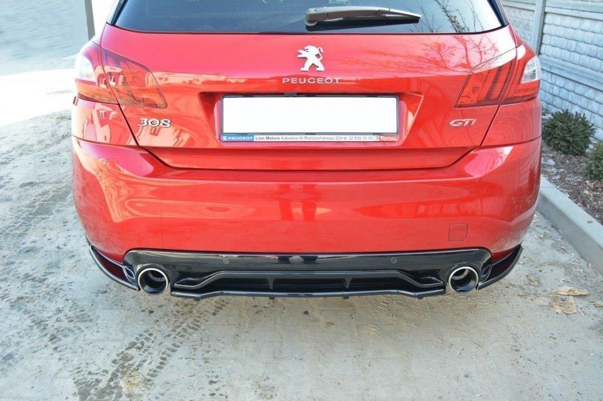 Heck Ansatz Flaps Diffusor für PEUGEOT 308 II GTI schwarz matt