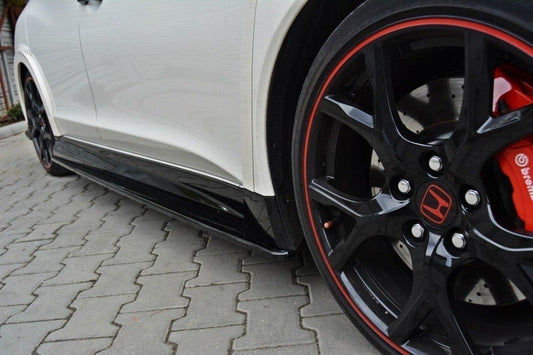 Seitenschweller Ansatz für HONDA CIVIC IX TYPE R schwarz Hochglanz