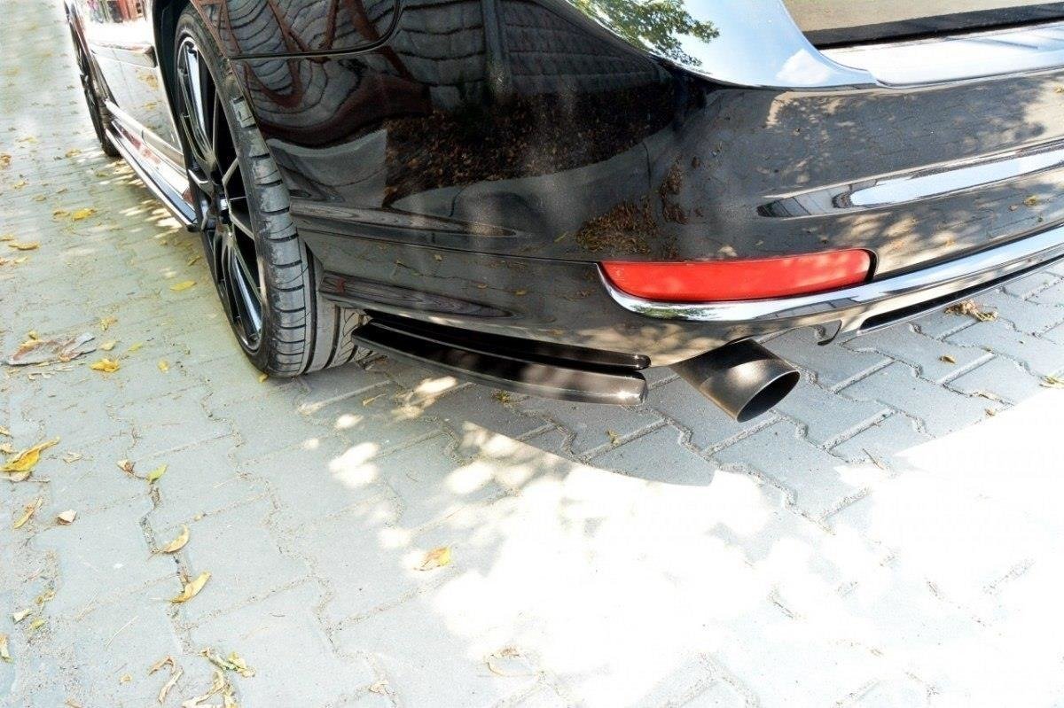Heck Ansatz Flaps Diffusor für VOLVO V50F R-DESIGN schwarz matt