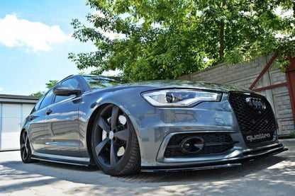 Seitenschweller Ansatz für Audi S6 / A6 S-Line C7  schwarz Hochglanz