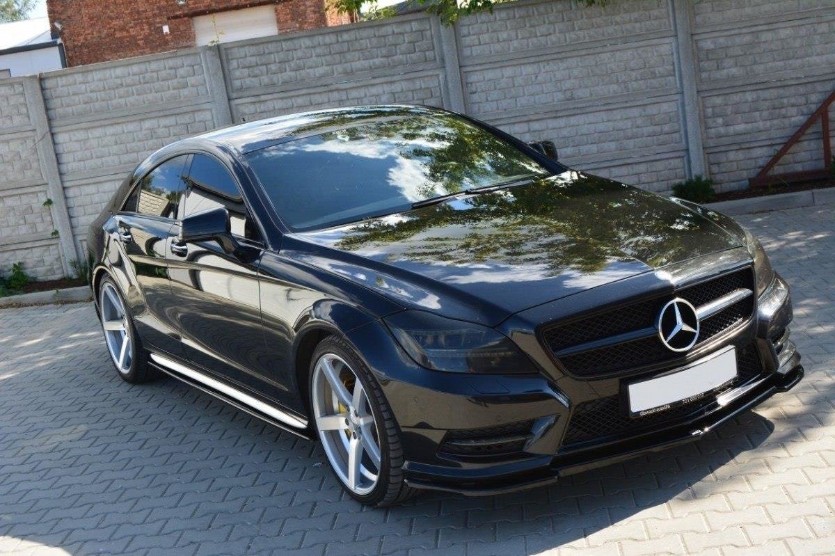 Front Ansatz für MERCEDES CLS C218 AMG LINE schwarz Hochglanz
