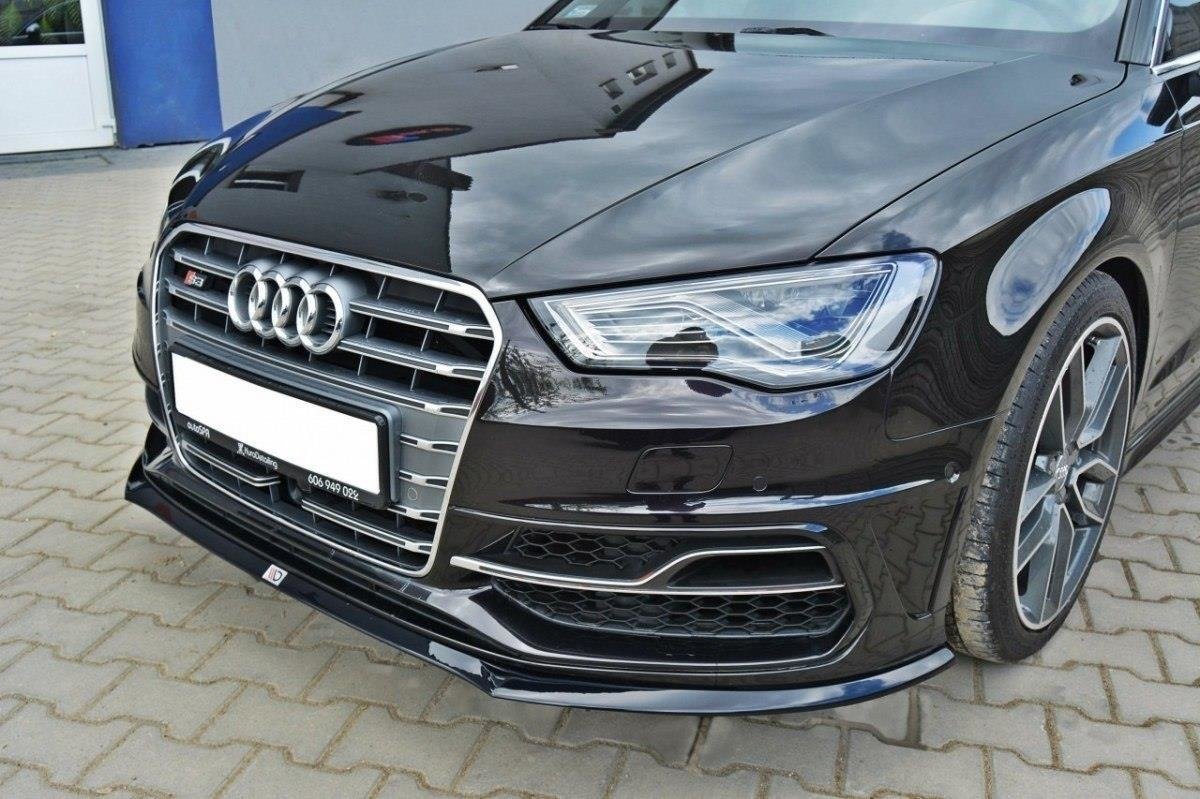 Front Ansatz für Audi S3 / A3 S-Line 8v Hatchback / Sportback schwarz Hochglanz
