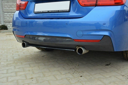 Mittlerer Diffusor Heck Ansatz für BMW 4er F32 M Paket  schwarz Hochglanz
