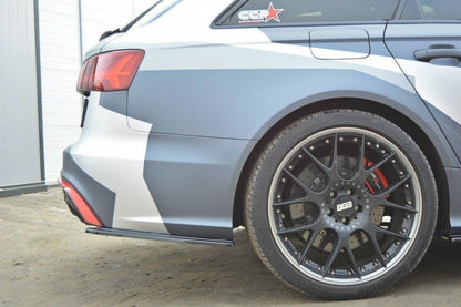 Heck Ansatz Flaps Diffusor für AUDI RS6 C7 Carbon Look