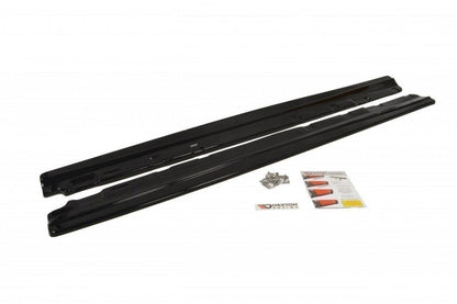 Seitenschweller Ansatz für MERCEDES C-KLASSE W204 Facelift schwarz matt